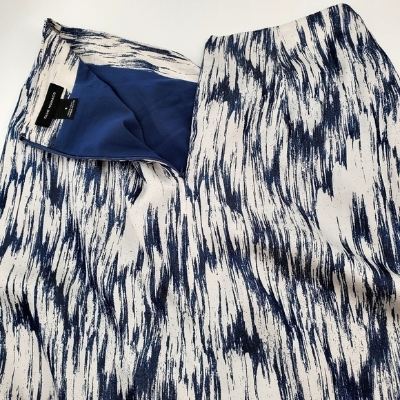 Club Monaco Blue White Abstract Print Twist Waist Robetta Skirt - Picture 7 of 11